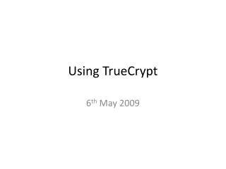 Using TrueCrypt