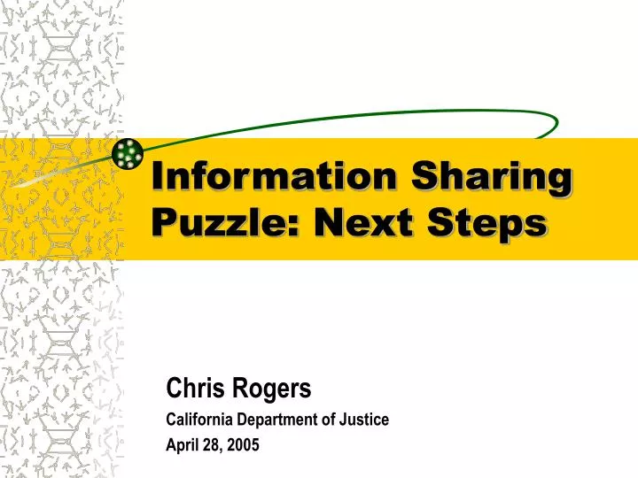 information sharing puzzle next steps
