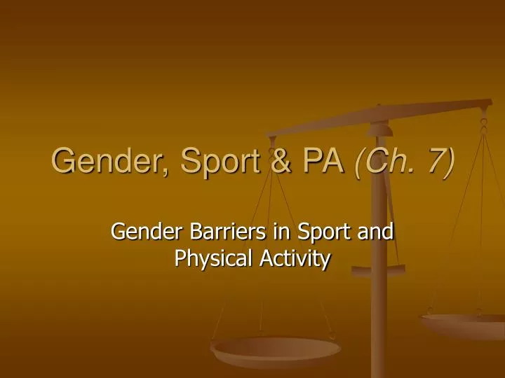 gender sport pa ch 7