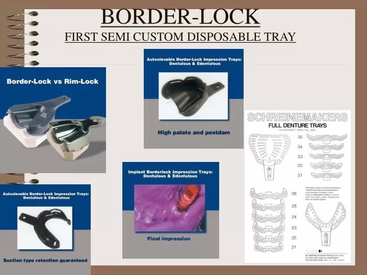 border lock first semi custom disposable tray