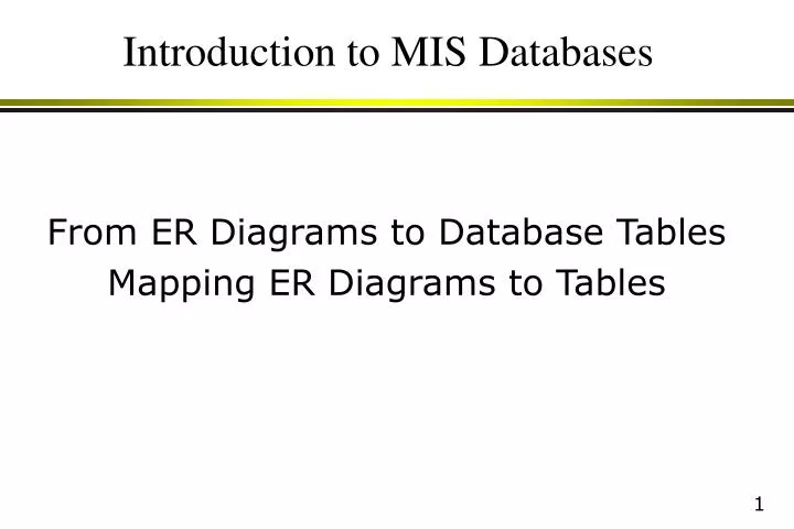 introduction to mis databases