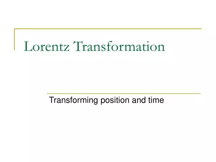 lorentz transformation