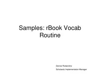 Samples: rBook Vocab Routine