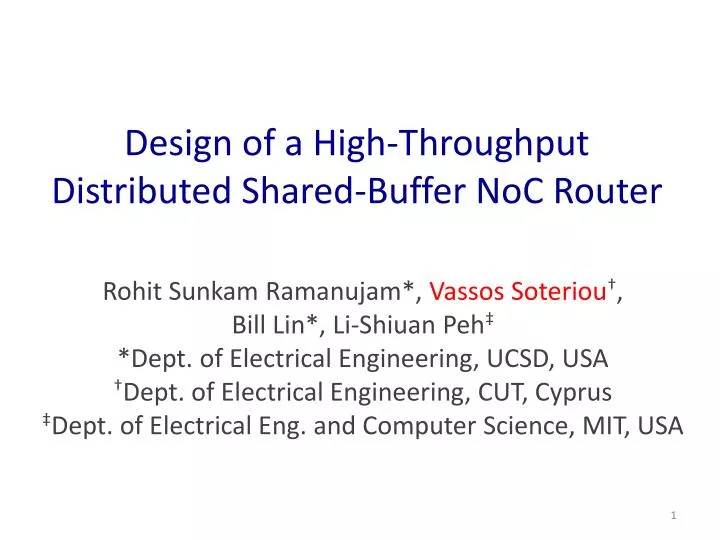 design of a high throughput distributed shared buffer noc router