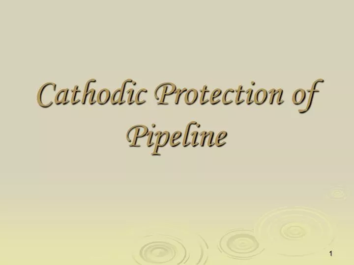 cathodic protection of pipeline