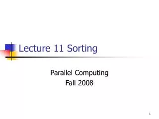 Lecture 11 Sorting