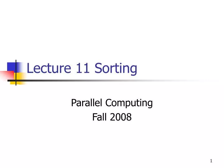 lecture 11 sorting
