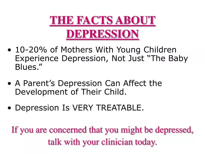 the facts about depression