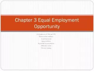 Chapter 3 Equal Employment Opportunity