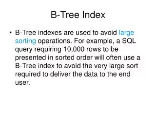 B-Tree Index