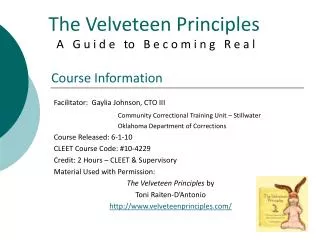 The Velveteen Principles