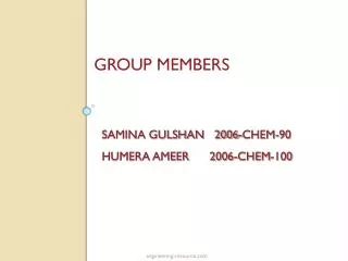 SAMINA GULSHAN 2006-CHEM-90 HUMERA AMEER 2006-CHEM-100