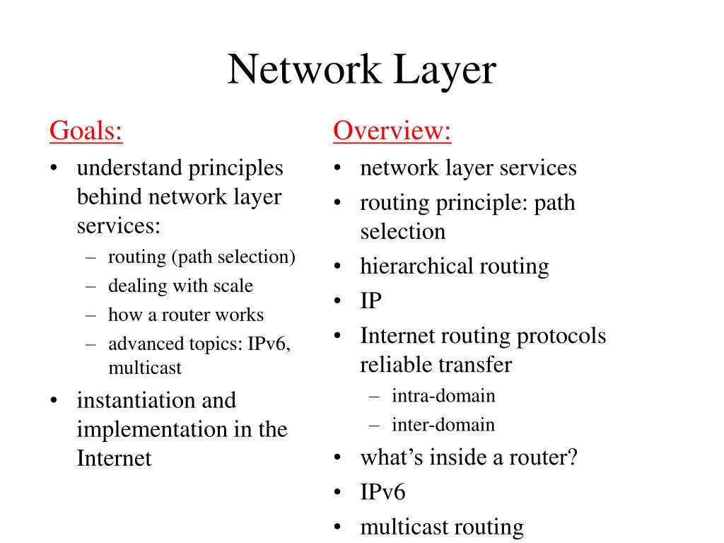 PPT - Understanding Network Layer Services: Routing Principles and ...