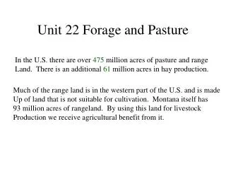 Unit 22 Forage and Pasture