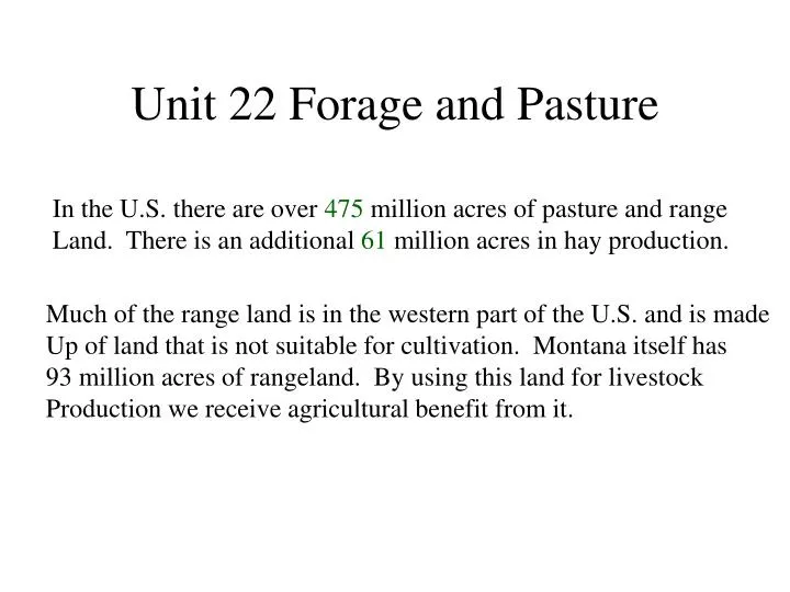 unit 22 forage and pasture