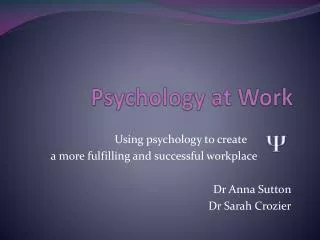Psychology at Work