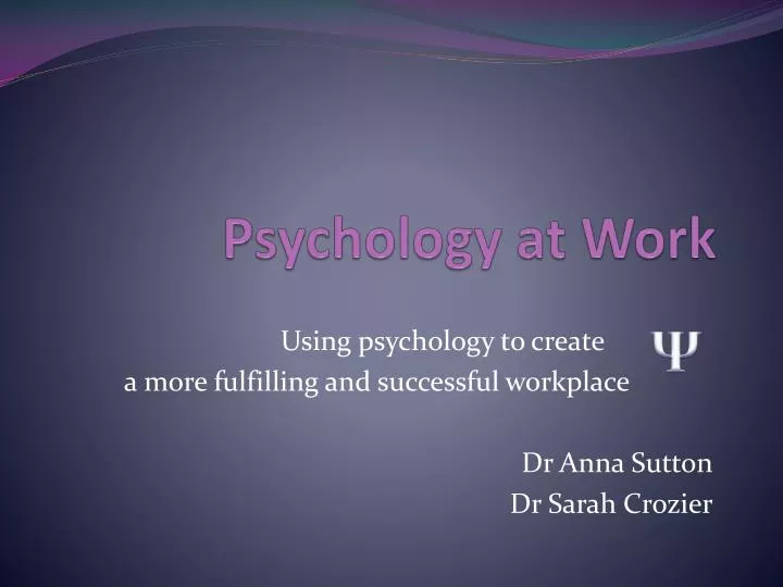 psychology at work