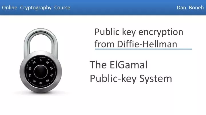 the elgamal public key system