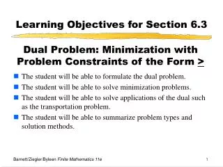 Learning Objectives for Section 6.3