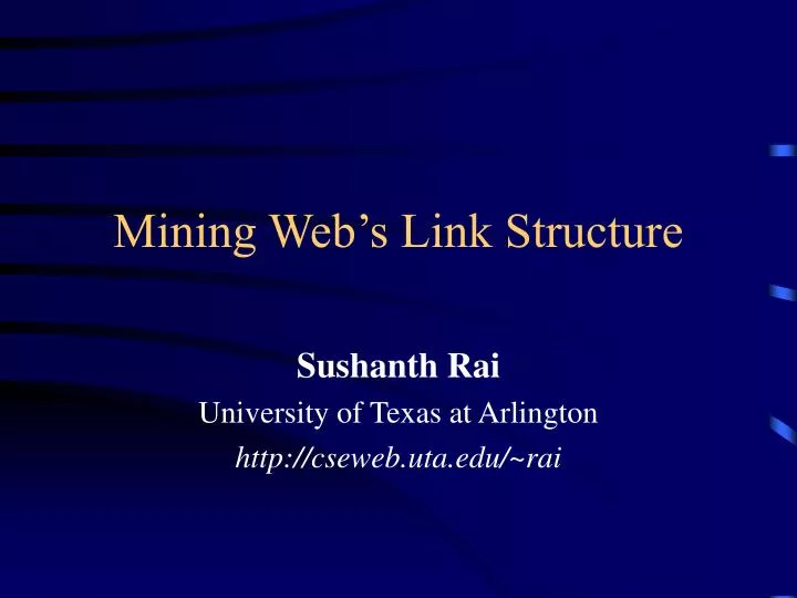 mining web s link structure