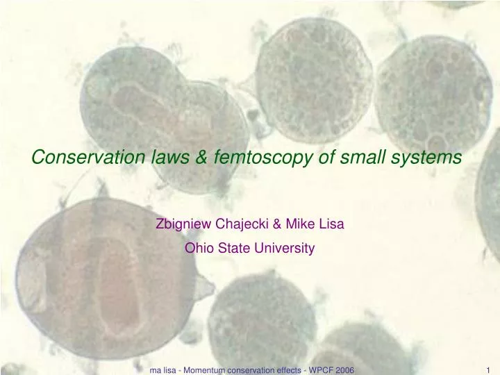 conservation laws femtoscopy of small systems