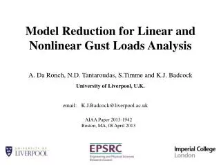 Model Reduction for Linear and Nonlinear Gust Loads Analysis