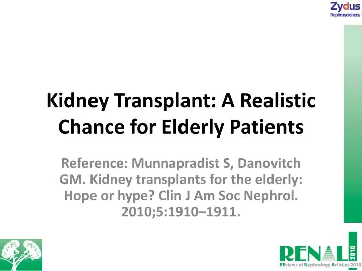 kidney transplant a realistic chance for elderly patients