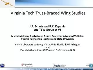 Virginia Tech Truss-Braced Wing Studies