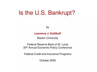 Is the U.S. Bankrupt?