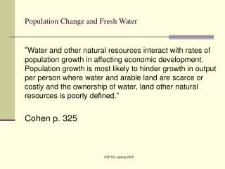 Population Change and Fresh Water
