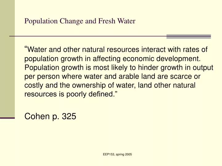 population change and fresh water