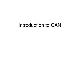Introduction to CAN