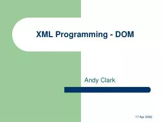 XML Programming - DOM
