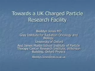 Towards a UK Charged Particle Research Facility