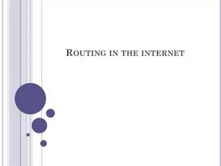 Routing in the internet