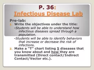 P. 36 : Infectious Disease Lab