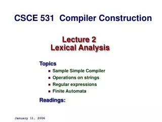 Lecture 2 Lexical Analysis