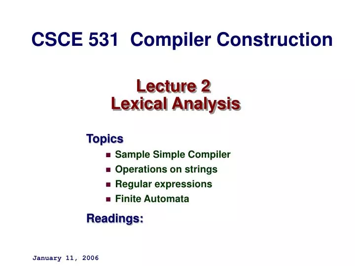 lecture 2 lexical analysis