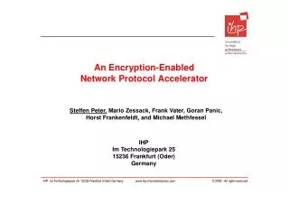 An Encryption-Enabled Network Protocol Accelerator
