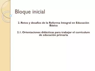 bloque inicial