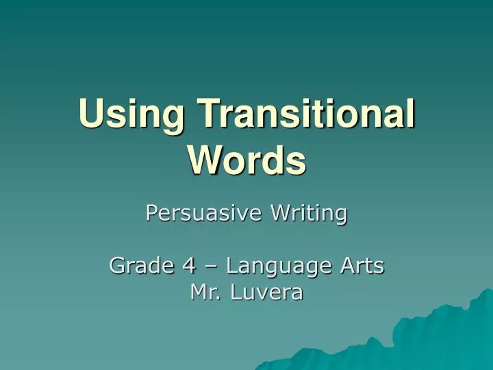 using transitional words