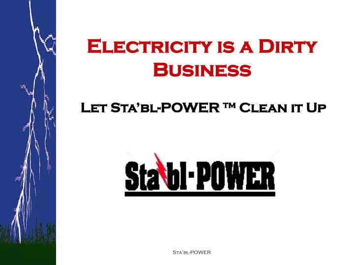 electricity is a dirty business