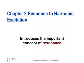 Chapter 2 Response to Harmonic Excitation