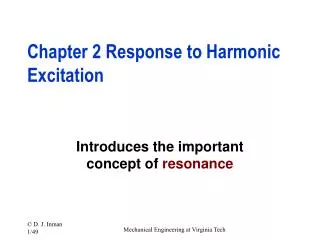 chapter 2 response to harmonic excitation