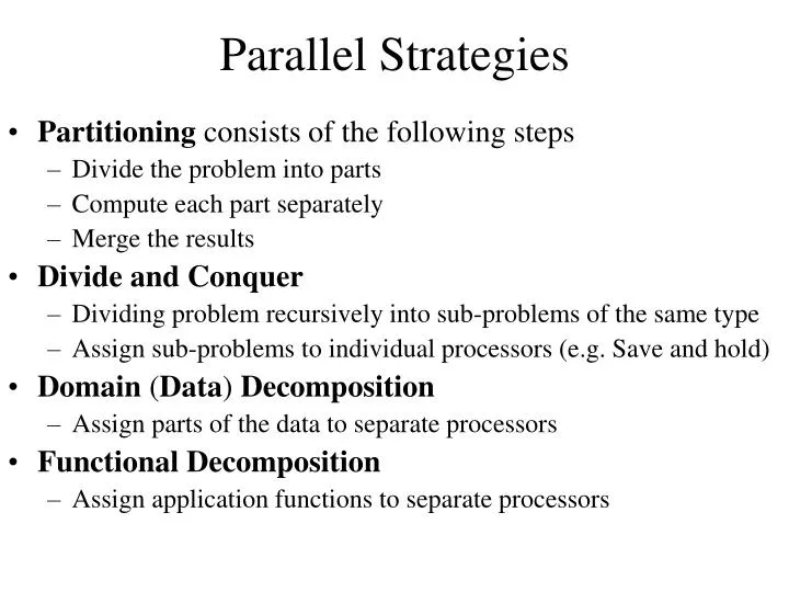 parallel strategies