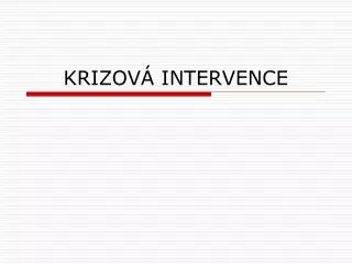 krizov intervence