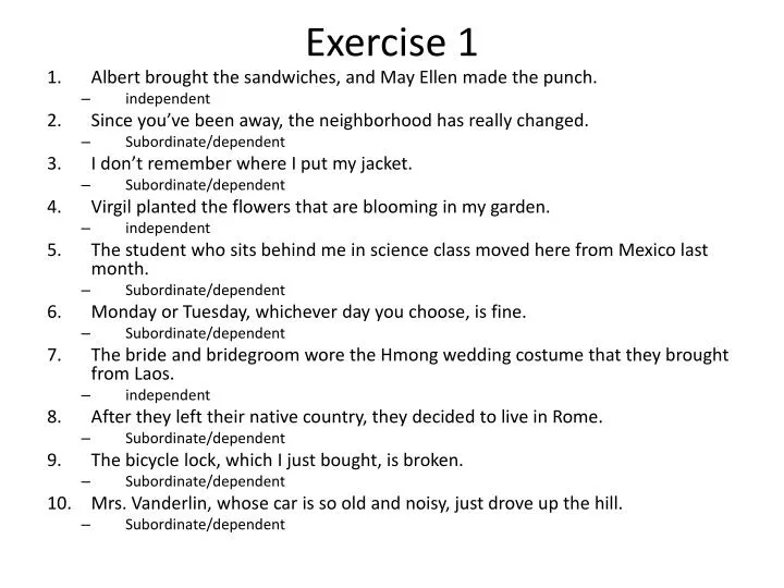 exercise 1