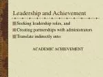 Leadership and Achievement - slide 1