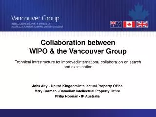 Collaboration between WIPO &amp; the Vancouver Group