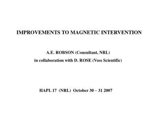 IMPROVEMENTS TO MAGNETIC INTERVENTION